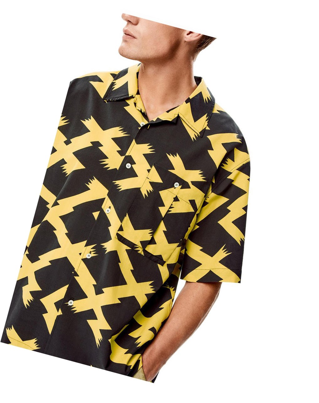 Loewe Allover print shirt in cotton Noir Jaune | 1653YUOFW