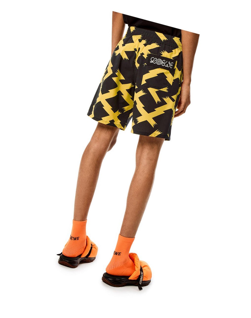 Loewe Allover print shorts in cotton Noir Jaune | 3852OBIQT