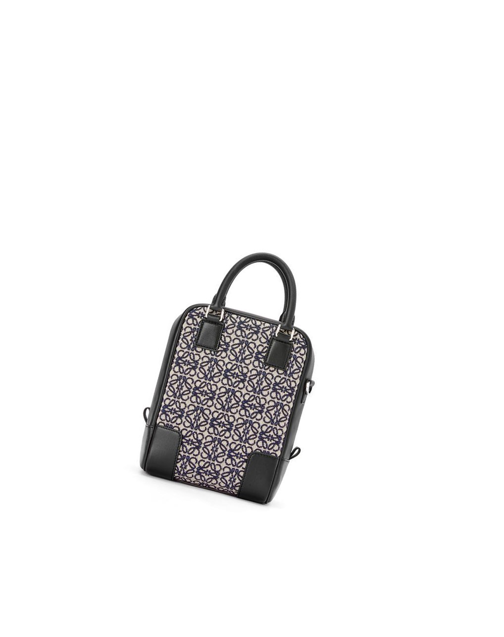 Loewe Amazona 15 in Anagram jacquard and calfskin Bleu Marine Noir | 0142MOAID