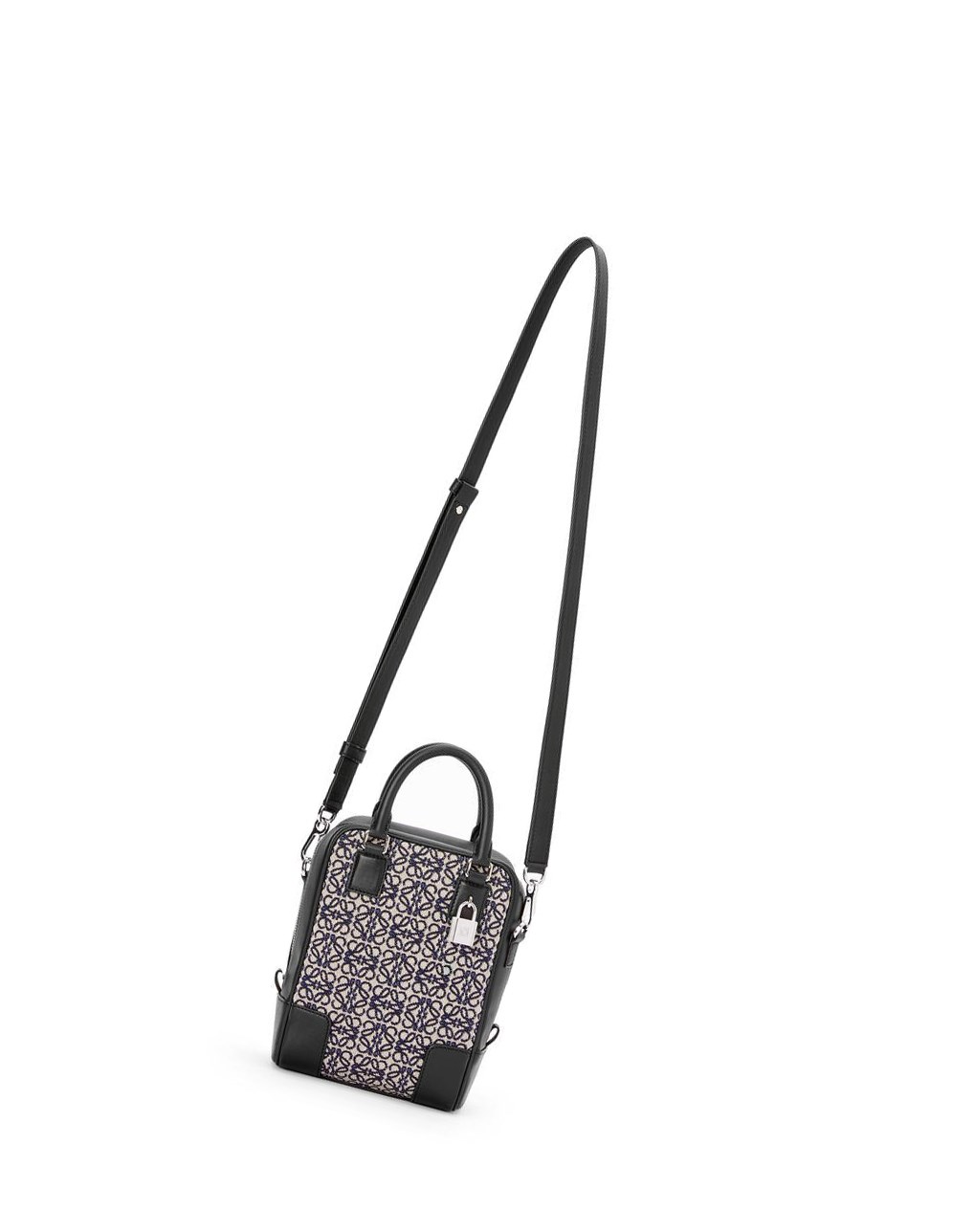 Loewe Amazona 15 in Anagram jacquard and calfskin Bleu Marine Noir | 0142MOAID