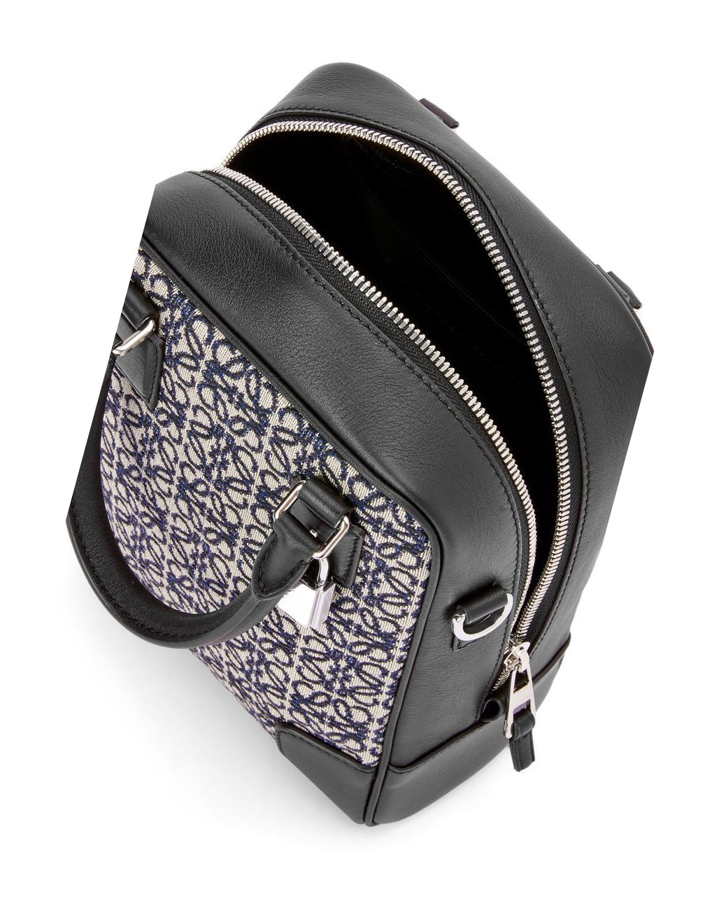 Loewe Amazona 15 in Anagram jacquard and calfskin Bleu Marine Noir | 0142MOAID