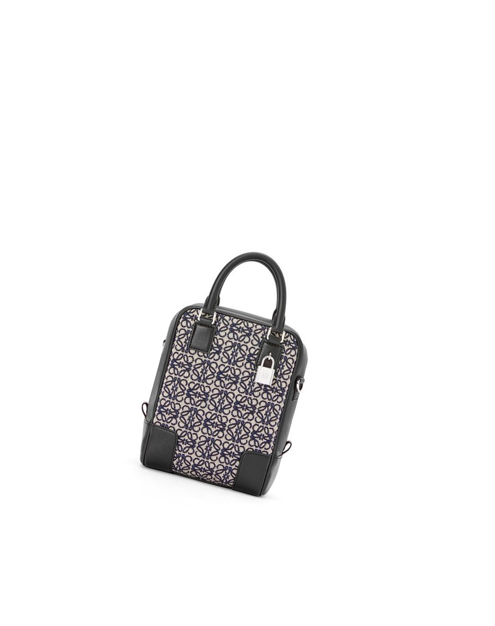 Loewe Amazona 15 in Anagram jacquard and calfskin Bleu Marine Noir | 0142MOAID