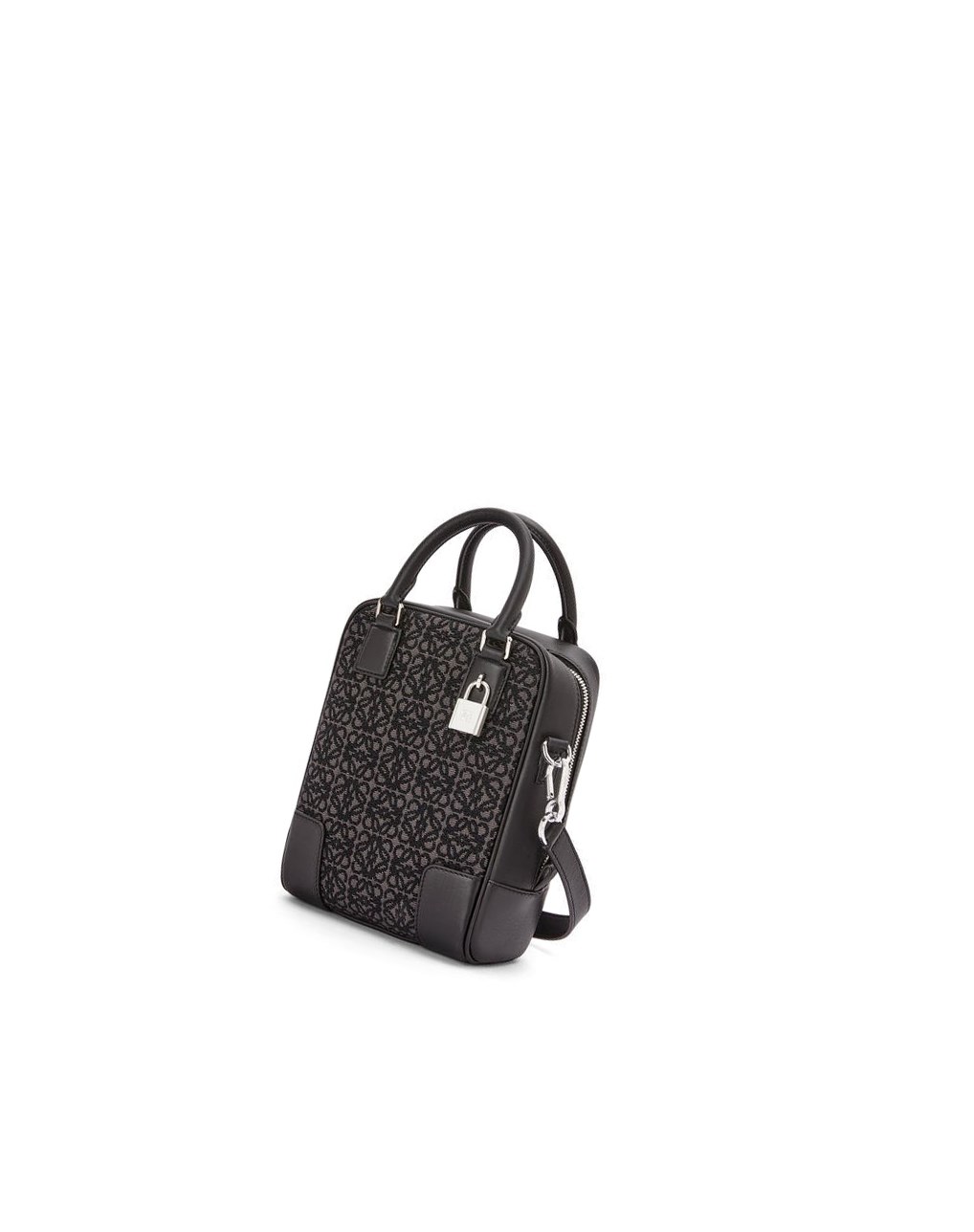 Loewe Amazona 15 in Anagram jacquard and calfskin Noir | 8974DPCML