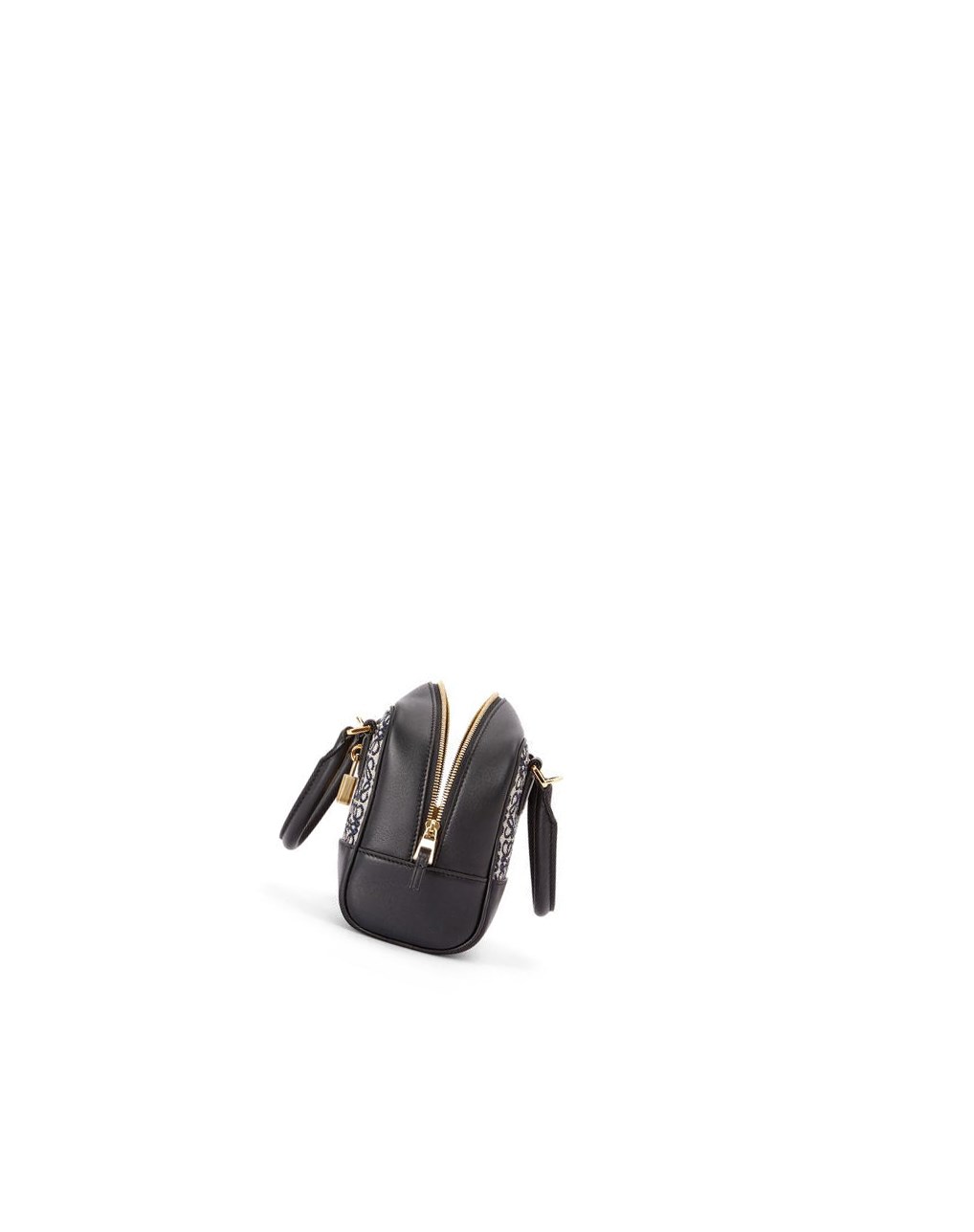 Loewe Amazona 16 Square bag in Anagram jacquard and calfskin Bleu Marine Noir | 1694ARXPS