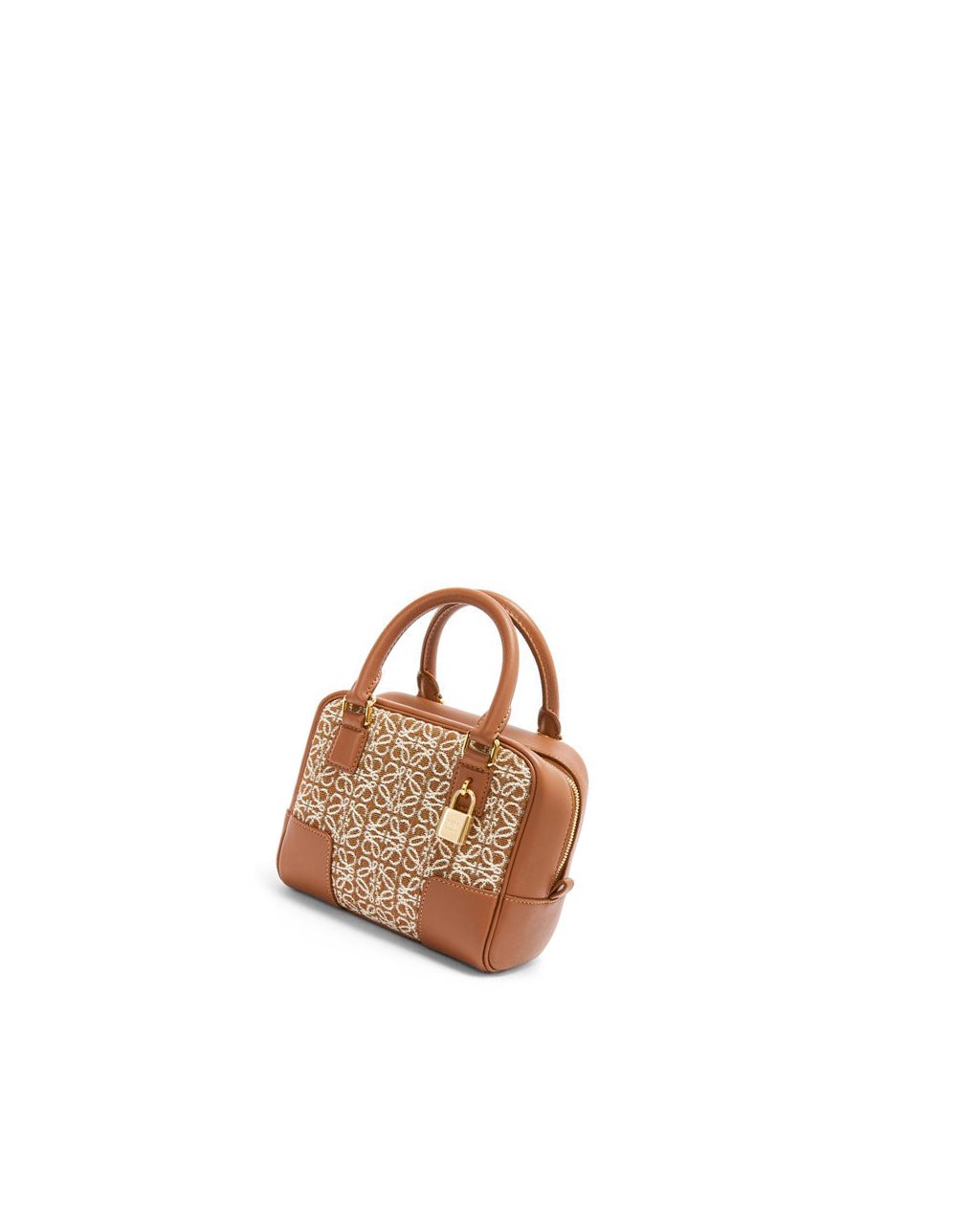 Loewe Amazona 16 Square bag in Anagram jacquard and calfskin Tan / Pecan | 3407QGRLS