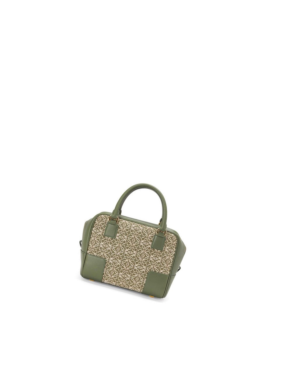 Loewe Amazona 19 square bag in Anagram jacquard and calfskin Vert Vert | 3482SUJOM