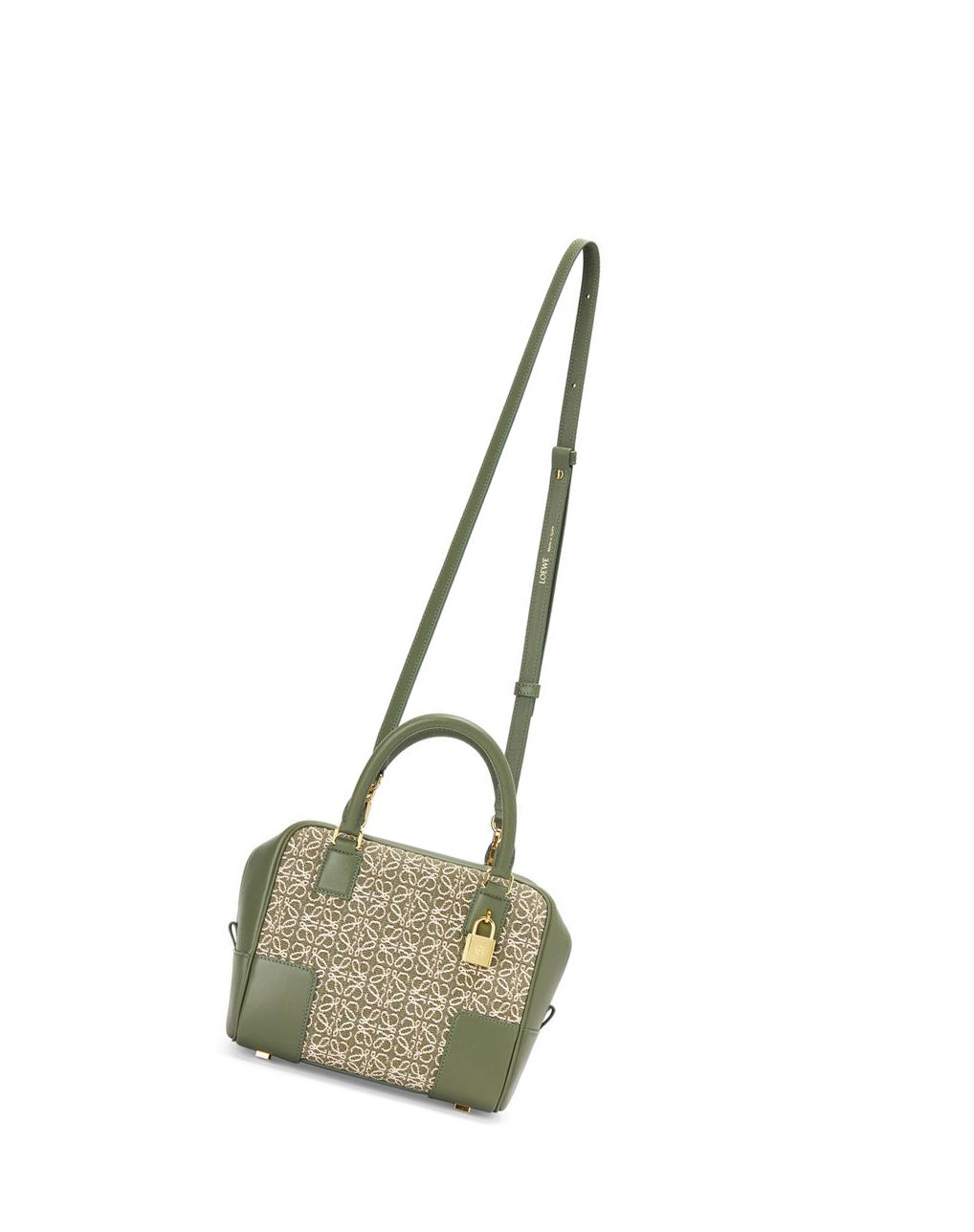 Loewe Amazona 19 square bag in Anagram jacquard and calfskin Vert Vert | 3482SUJOM