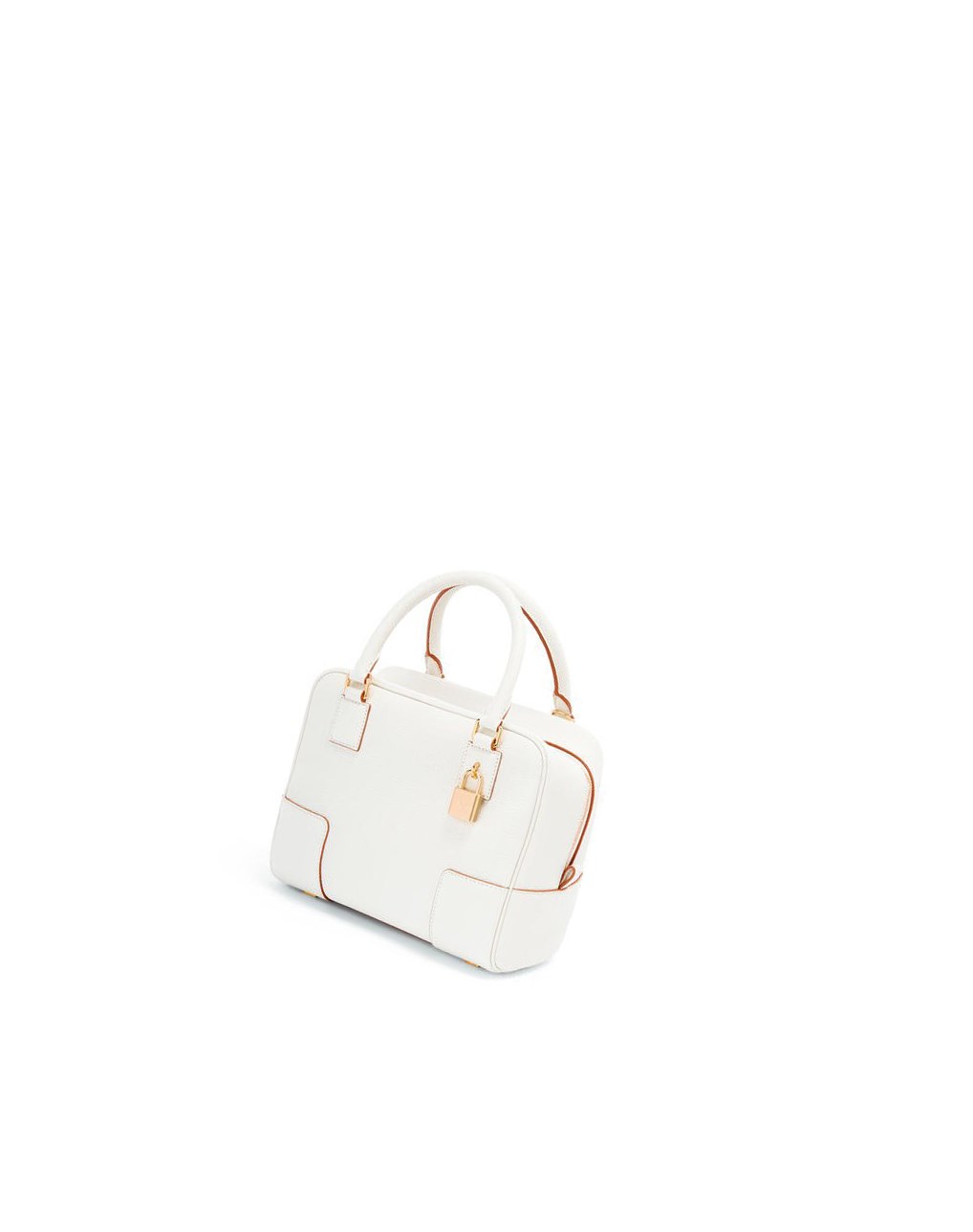 Loewe Amazona 19 square bag in soft grained calfskin Blanche | 1740LRAUG