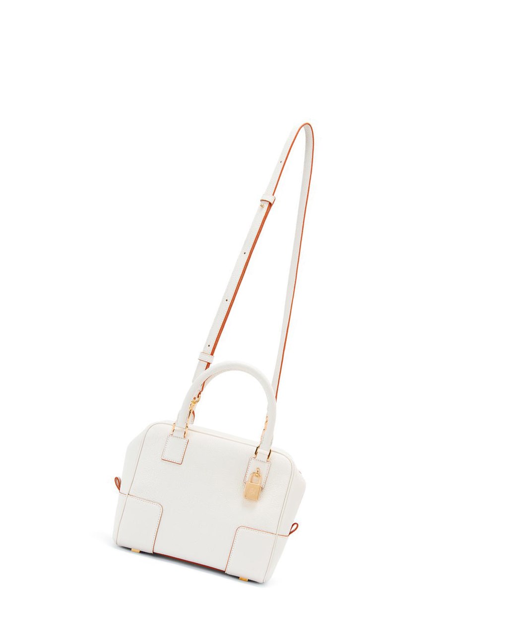 Loewe Amazona 19 square bag in soft grained calfskin Blanche | 1740LRAUG