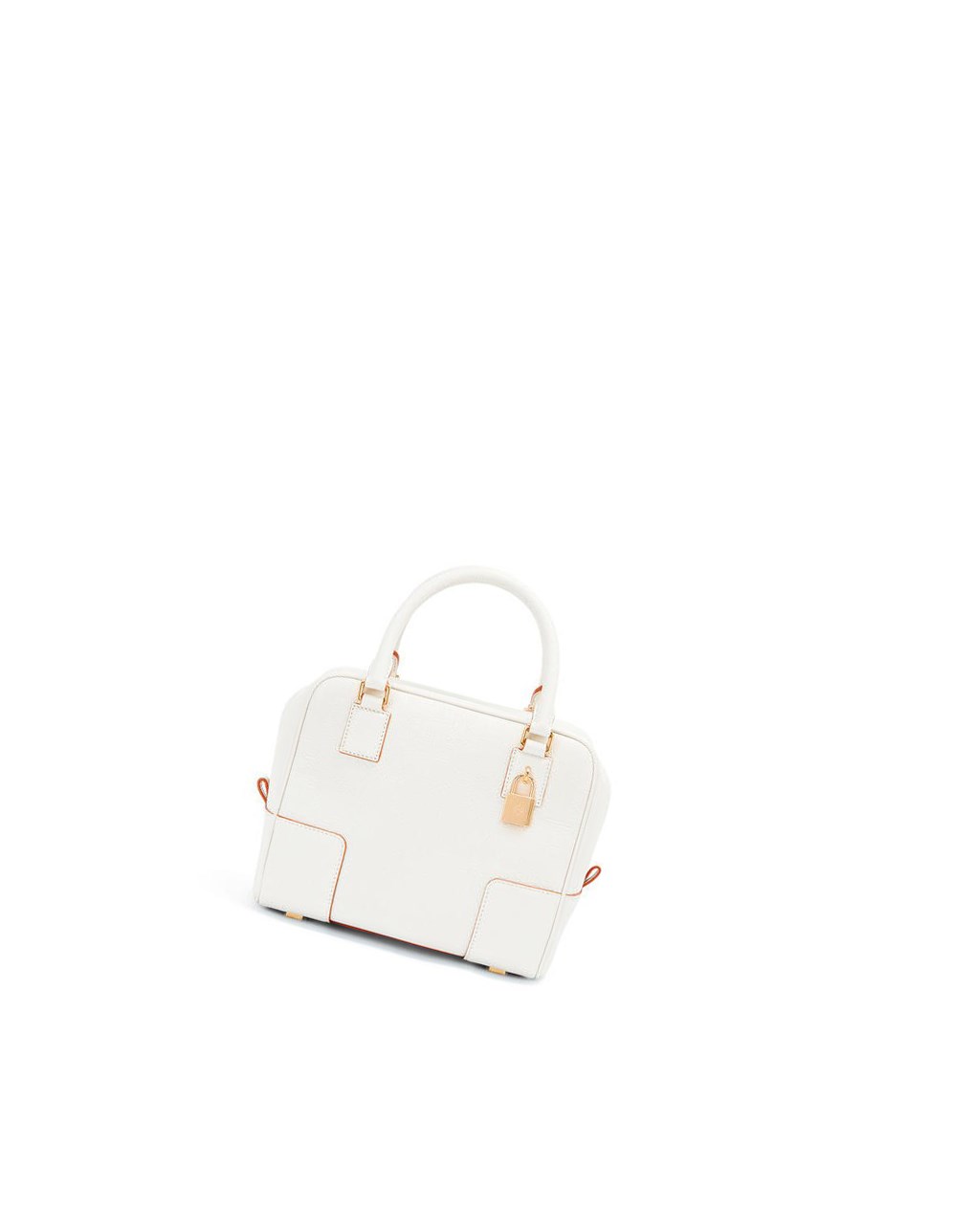 Loewe Amazona 19 square bag in soft grained calfskin Blanche | 1740LRAUG