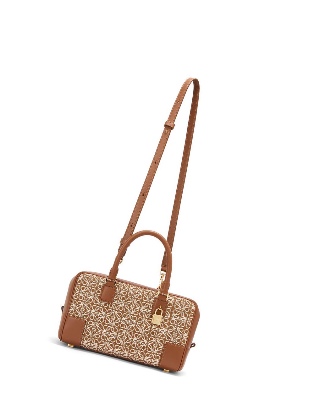 Loewe Amazona 23 in Anagram jacquard and calfskin Tan / Pecan | 2563PKOAN