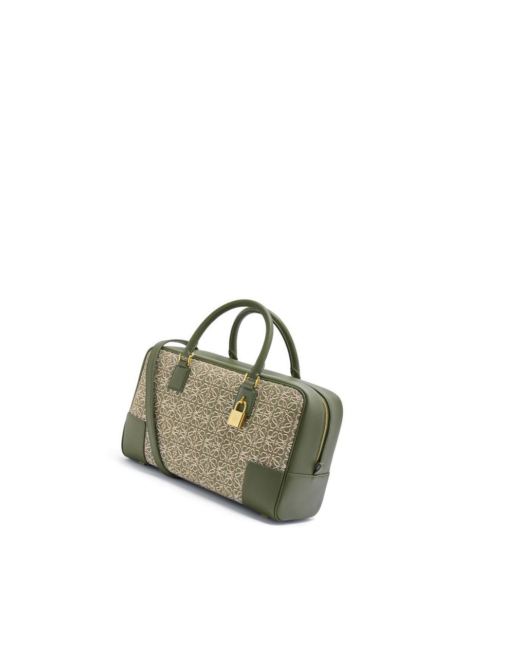 Loewe Amazona 28 bag in Anagram jacquard and calfskin Vert Vert | 3745YXDTR