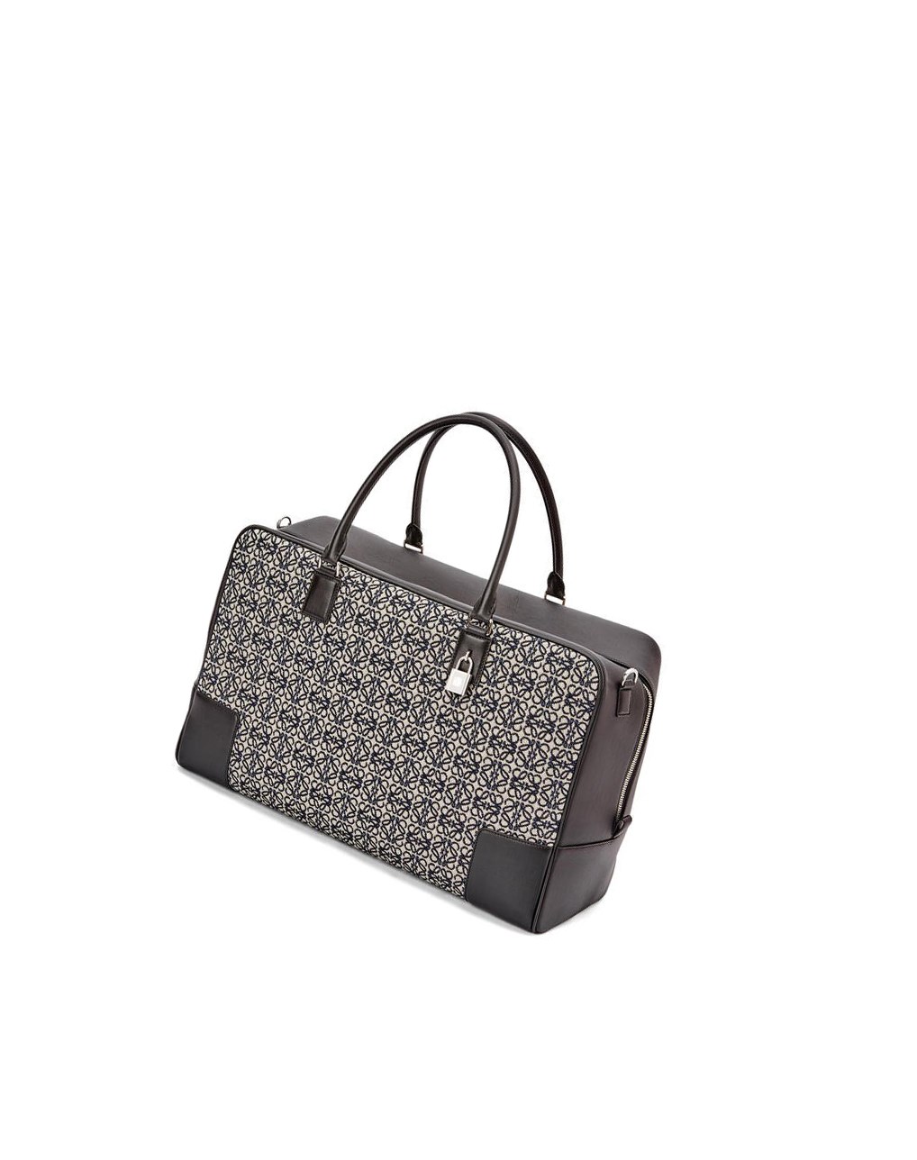 Loewe Amazona 44 bag in Anagram jacquard and calfskin Bleu Marine Noir | 4517LPRZM