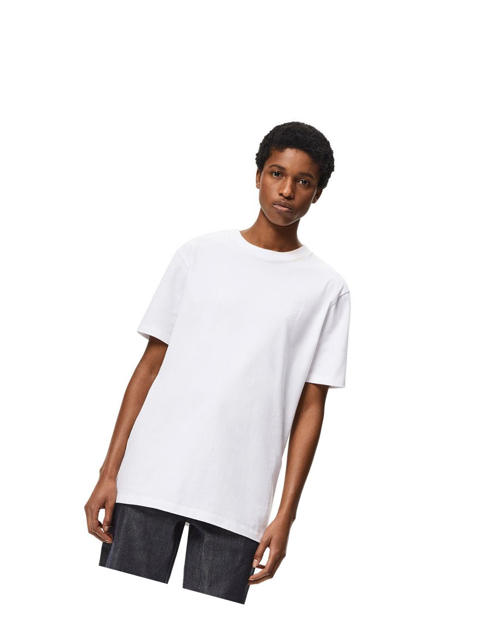 Loewe Anagram T-shirt in cotton Blanche | 0286BRVOG