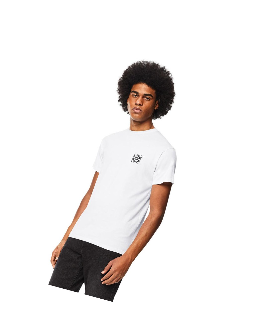 Loewe Anagram T-shirt in cotton Blanche | 4283EGKQT