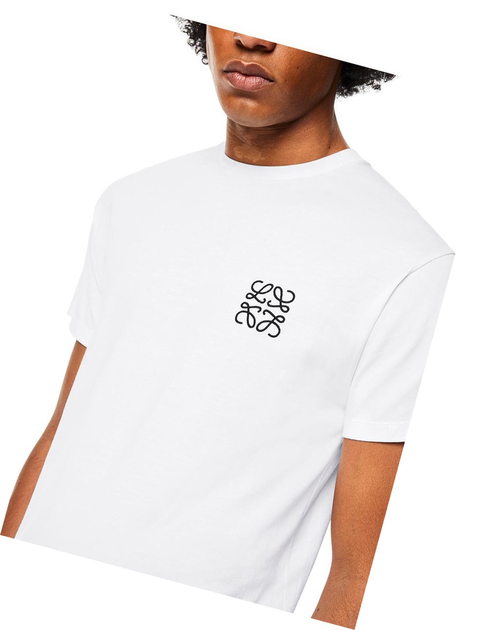 Loewe Anagram T-shirt in cotton Blanche | 4283EGKQT