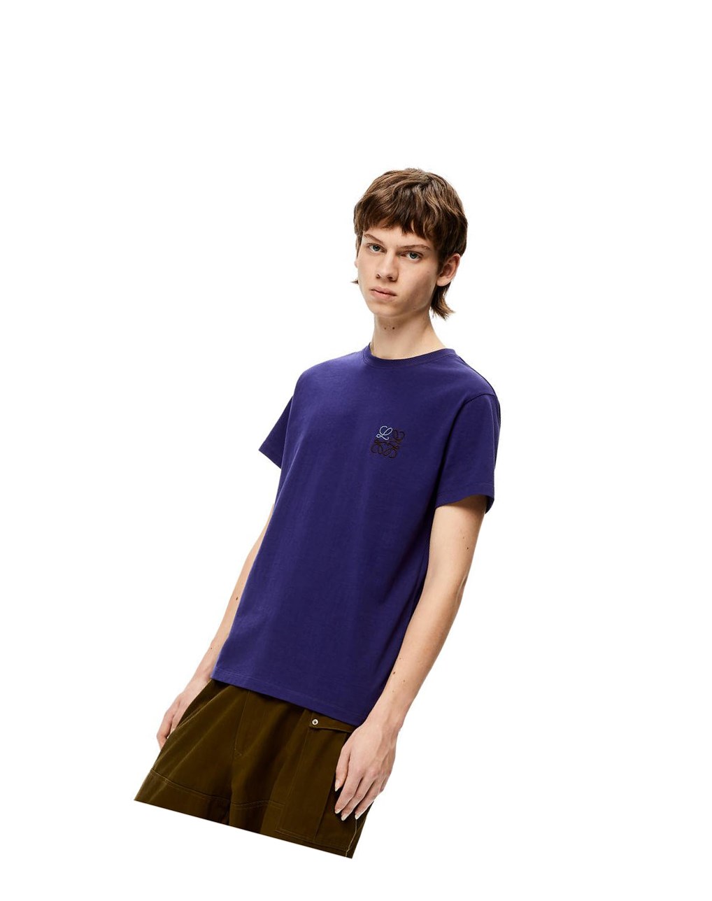 Loewe Anagram T-shirt in cotton Bleu Royal Bleu | 5673XDMRG