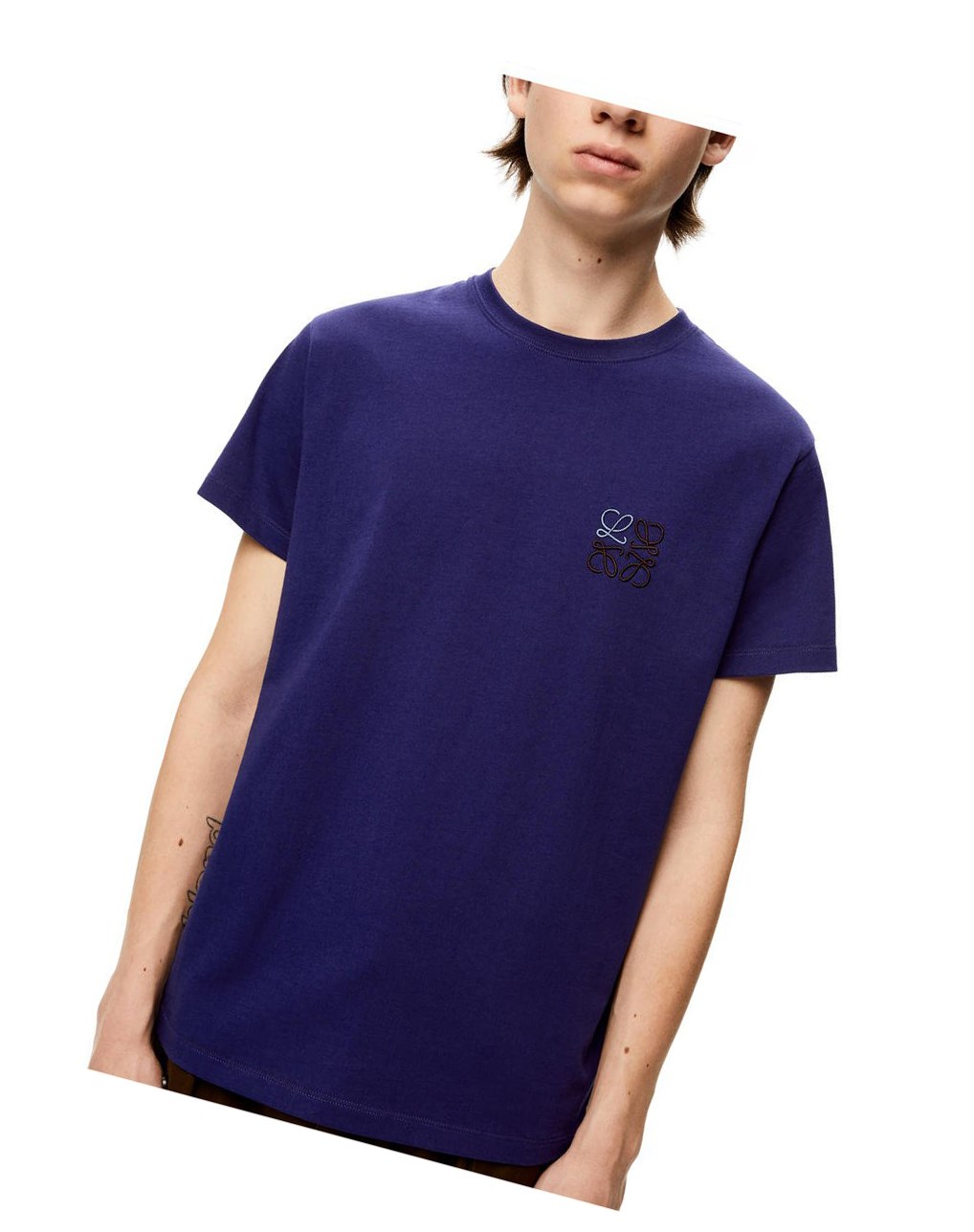 Loewe Anagram T-shirt in cotton Bleu Royal Bleu | 5673XDMRG