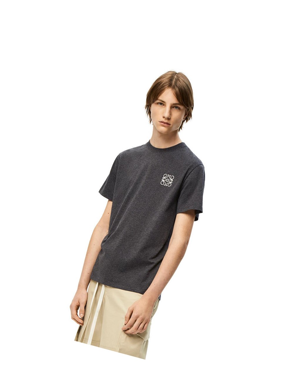 Loewe Anagram T-shirt in cotton Grise | 8139YJPIC