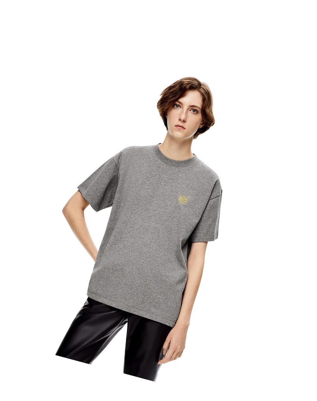 Loewe Anagram T-shirt in cotton Grise | 9862LMHFC