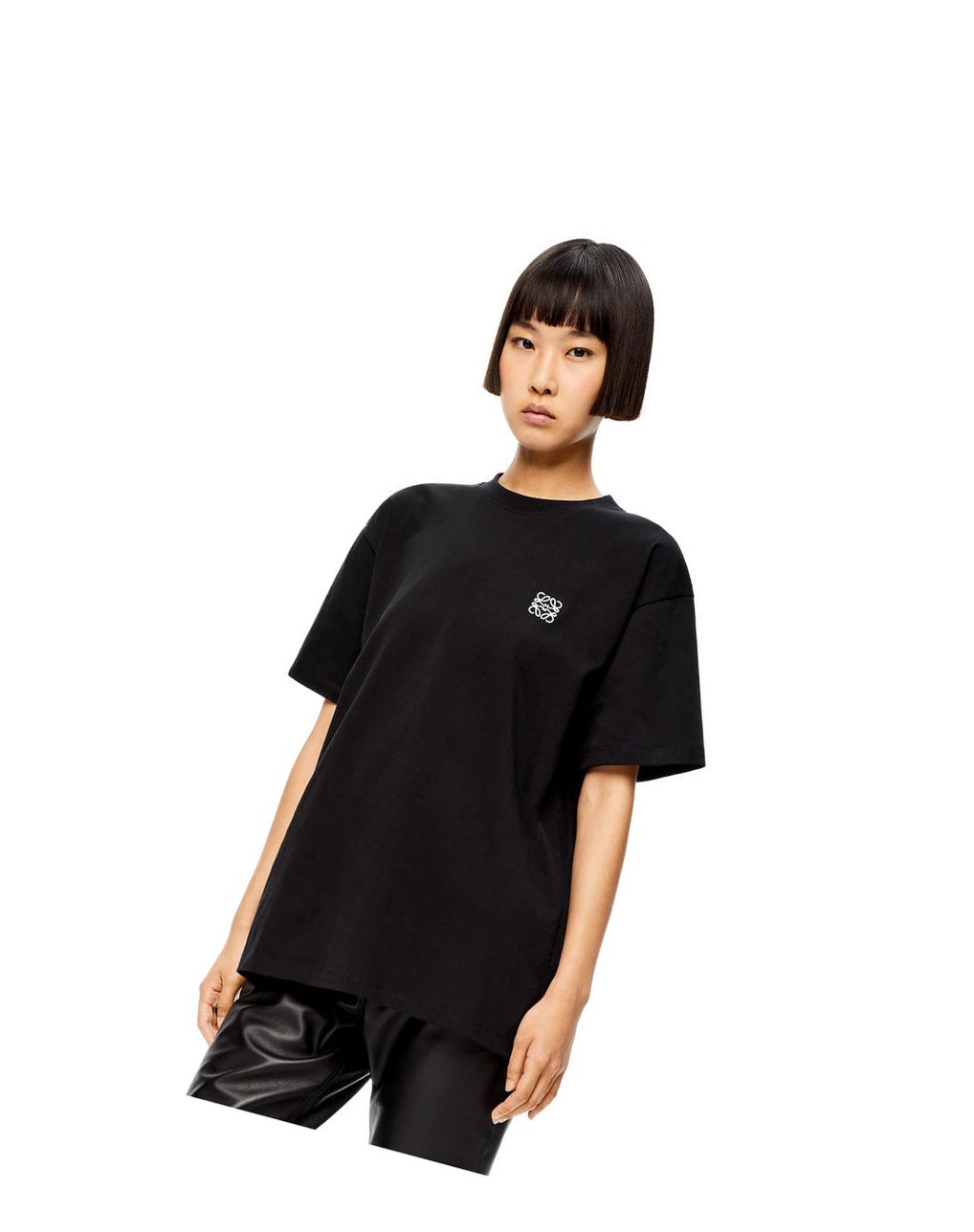 Loewe Anagram T-shirt in cotton Noir | 0965XWFGV