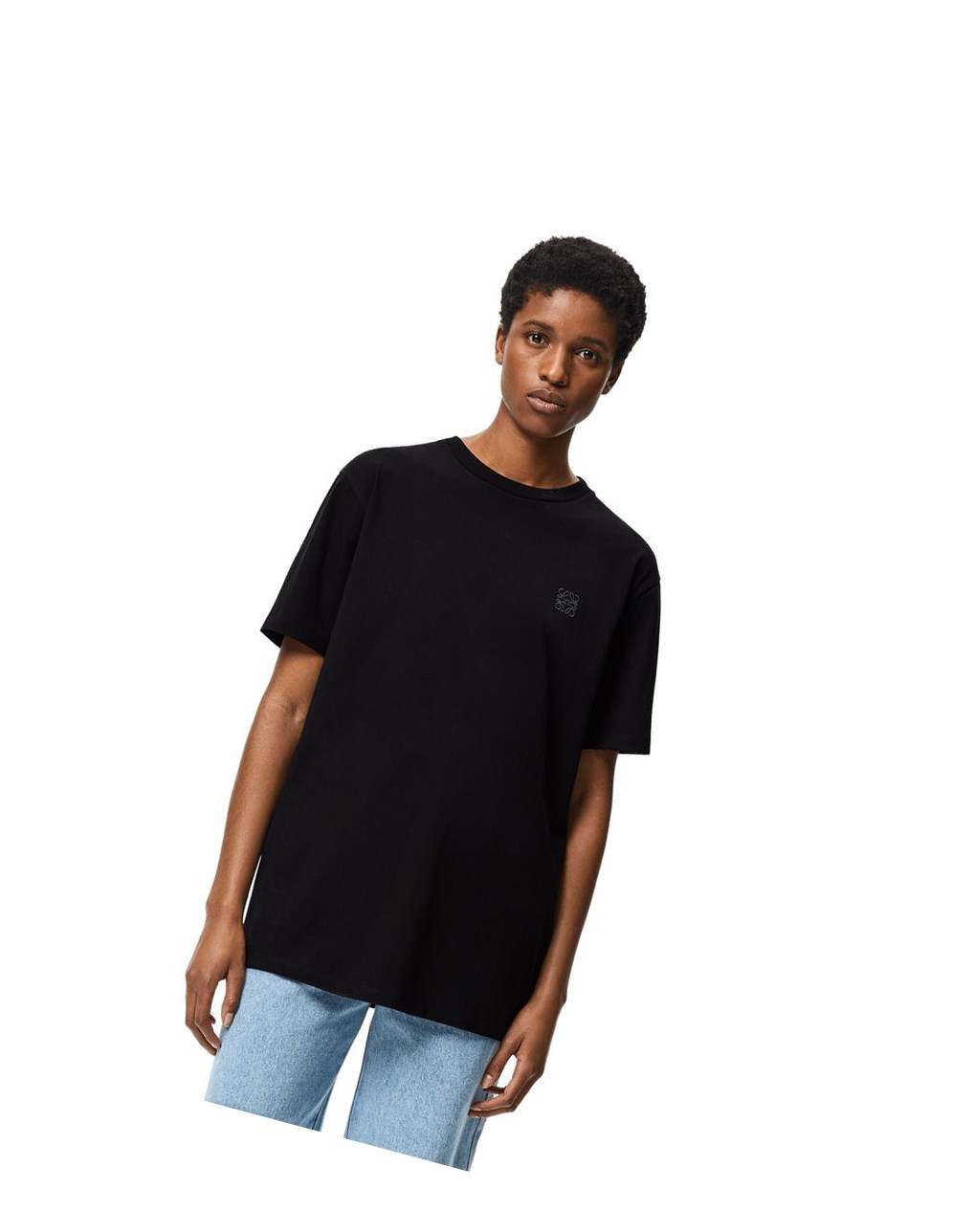 Loewe Anagram T-shirt in cotton Noir | 3850NOWXU