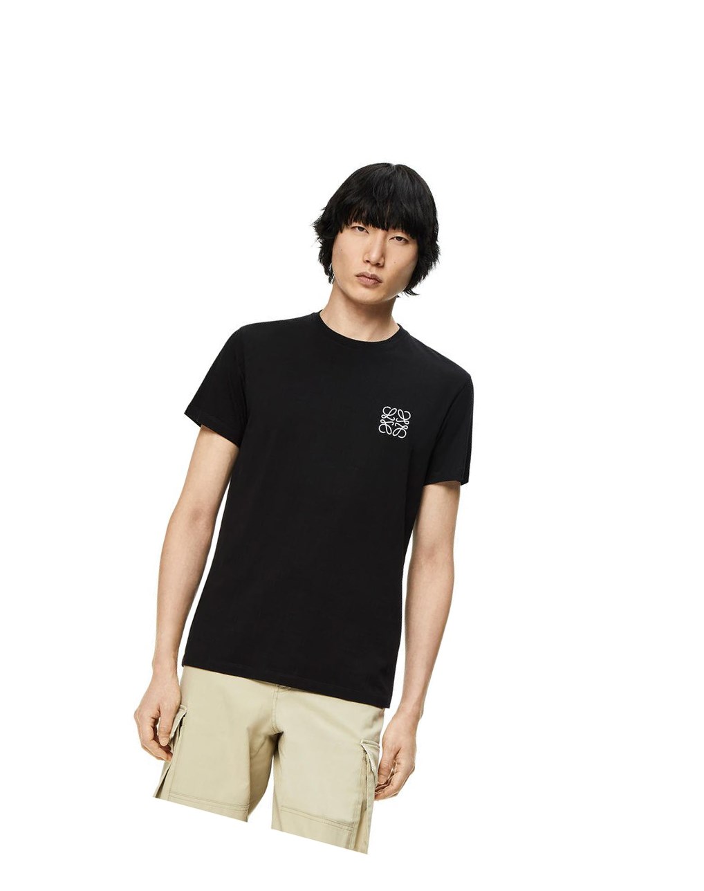 Loewe Anagram T-shirt in cotton Noir | 4609XBIMR