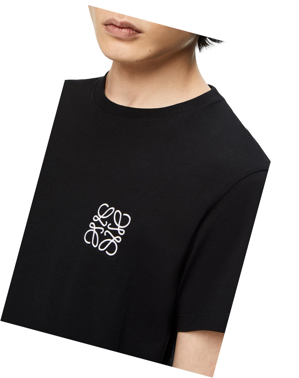 Loewe Anagram T-shirt in cotton Noir | 4609XBIMR