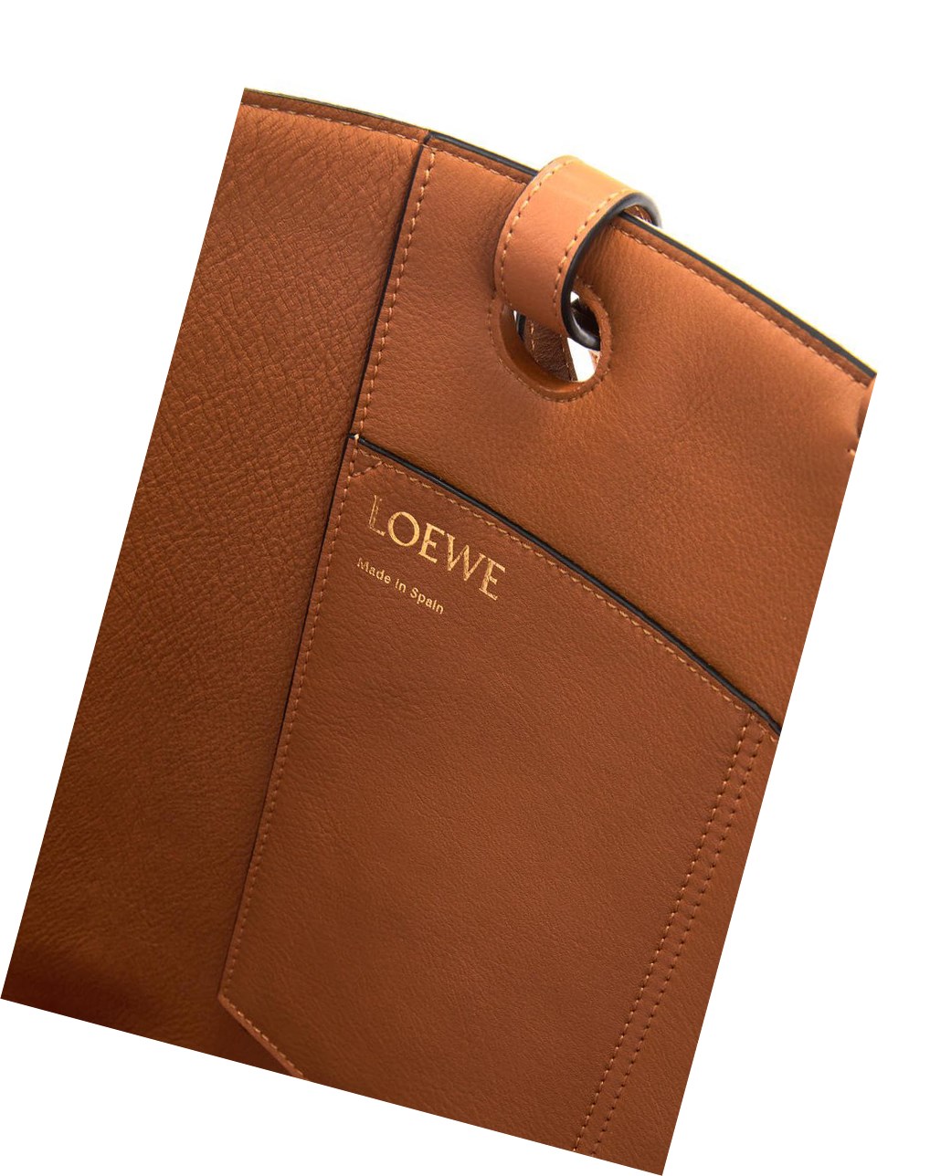 Loewe Anagram Tote bag in jacquard and calfskin Ecru / Tan | 9140KYTLR