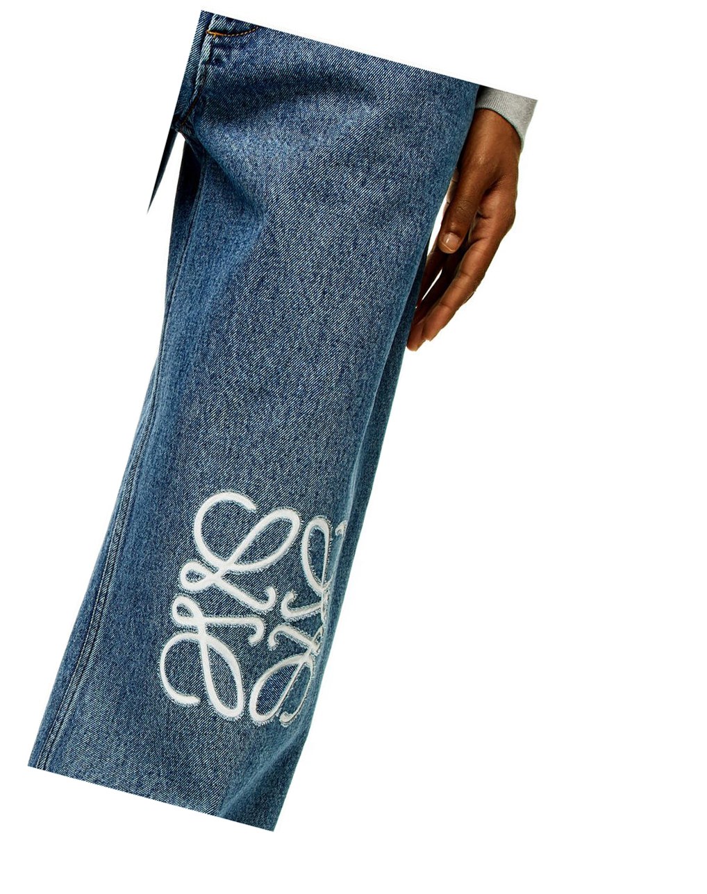 Loewe Anagram baggy jeans in denim Bleu | 4359VABIG