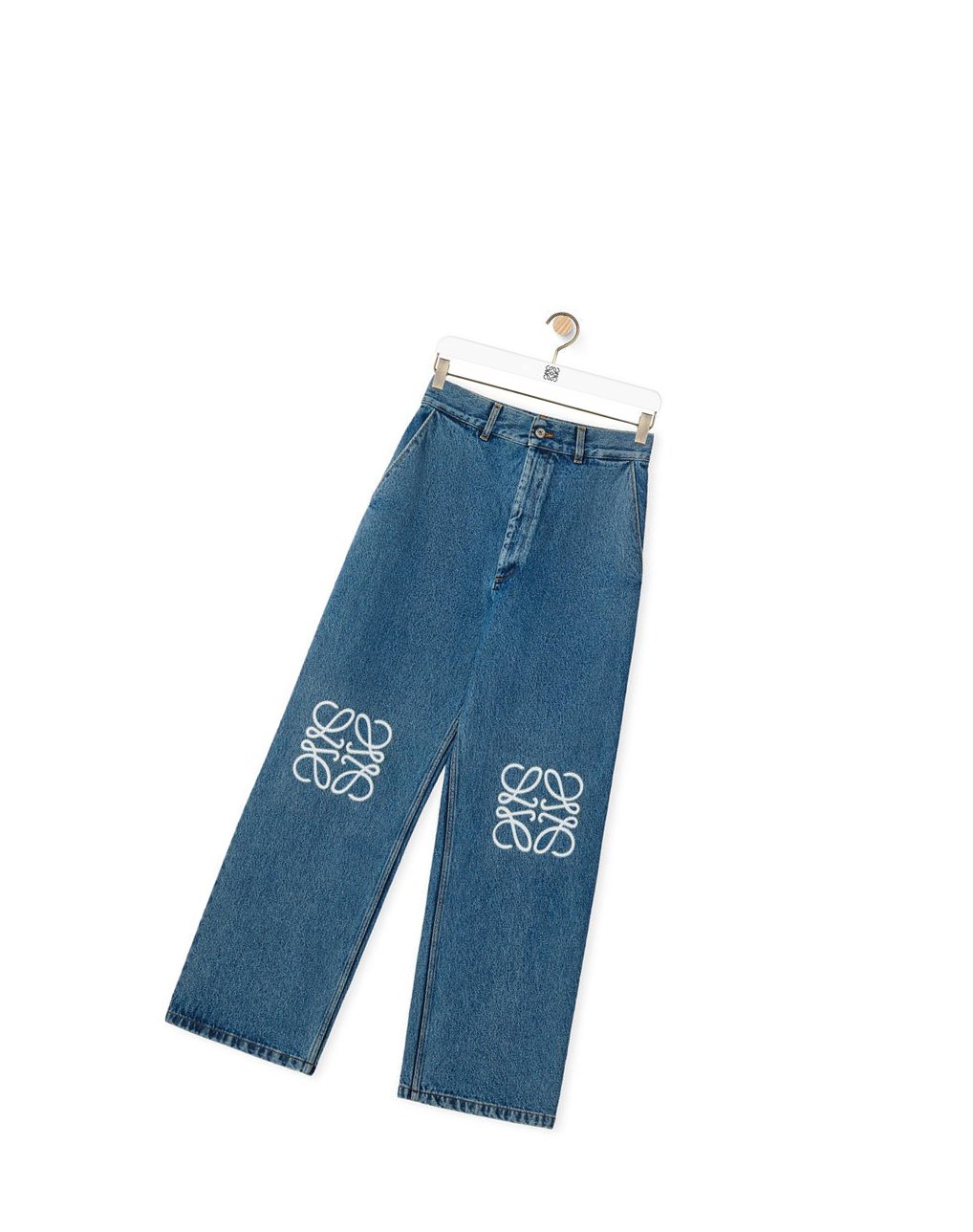 Loewe Anagram baggy jeans in denim Bleu | 4359VABIG