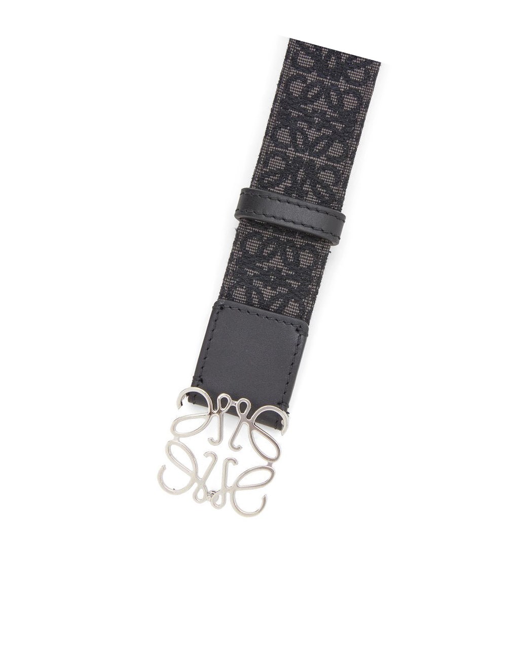 Loewe Anagram belt in jacquard and calfskin Noir | 8329AGTXJ