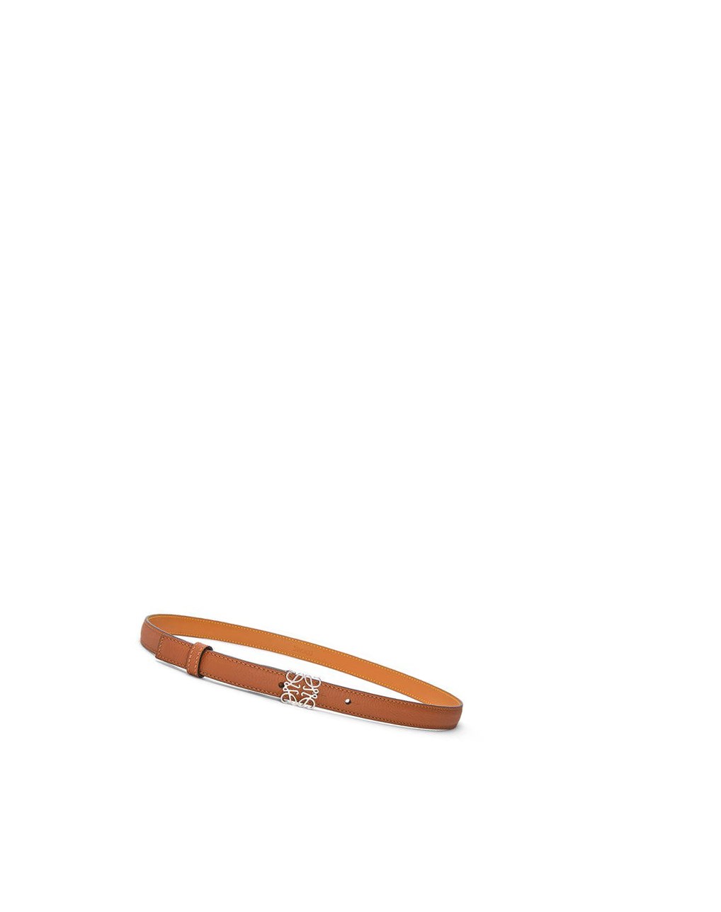 Loewe Anagram belt in pebble grain calfskin Tan / Palladium | 6210BAQRZ