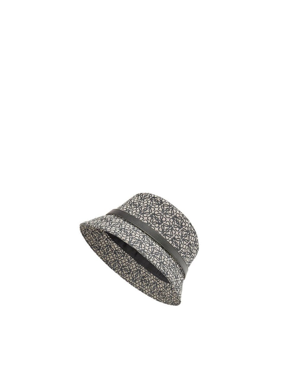 Loewe Anagram bucket hat in jacquard and calfskin Bleu Marine Noir | 6027JKYEB