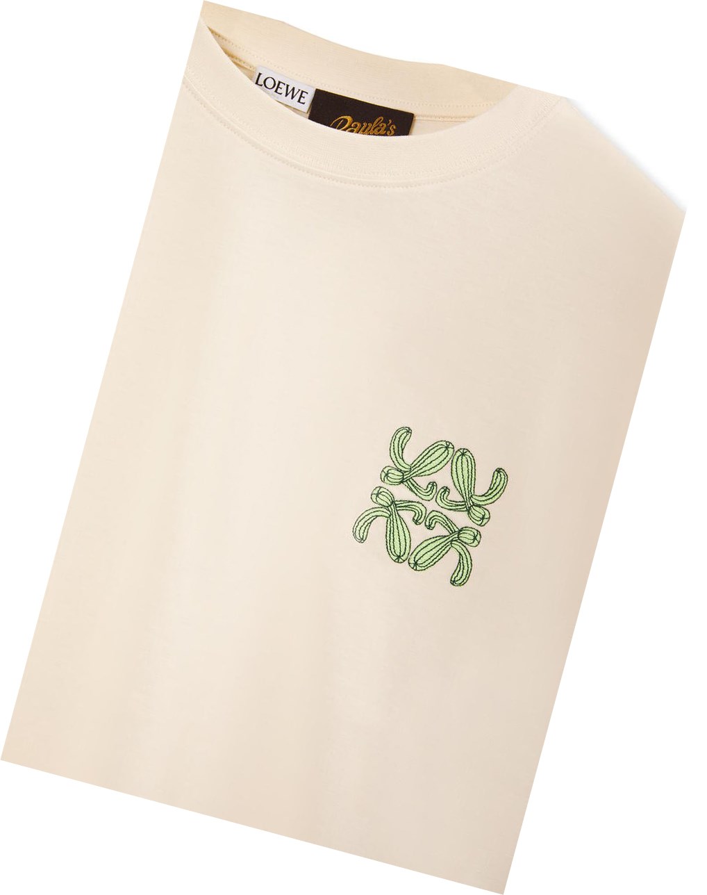 Loewe Anagram cactus T-shirt in cotton Ecru | 5702KIQZS