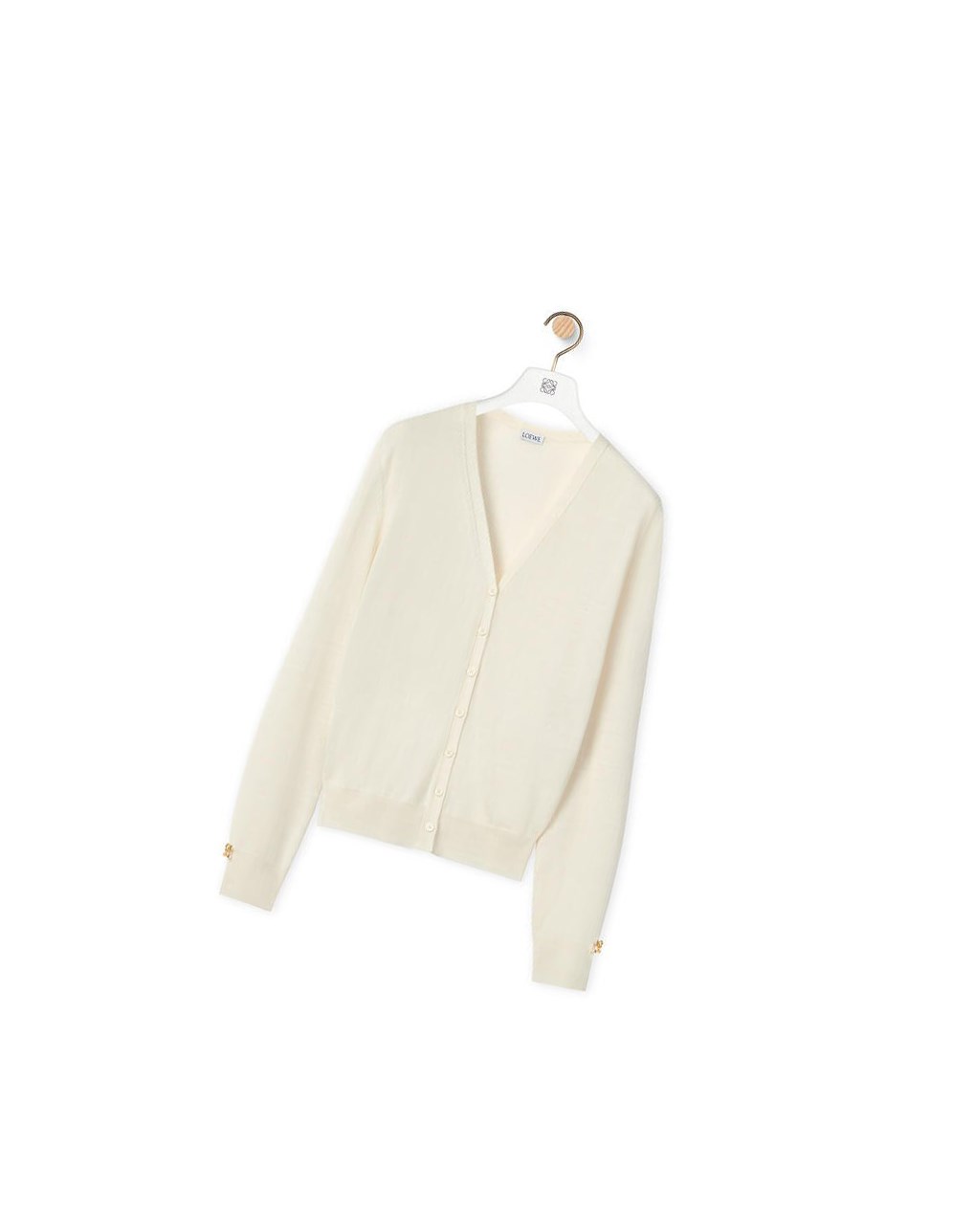 Loewe Anagram cardigan in cashmere Blanche | 9705JKXDF