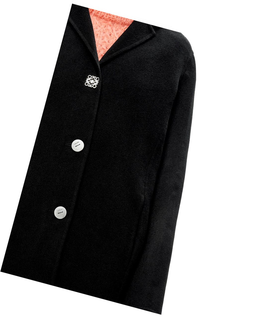 Loewe Anagram coat in wool and cashmere Noir | 1908TDXBP