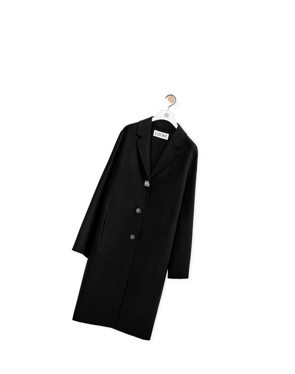 Loewe Anagram coat in wool and cashmere Noir | 1908TDXBP