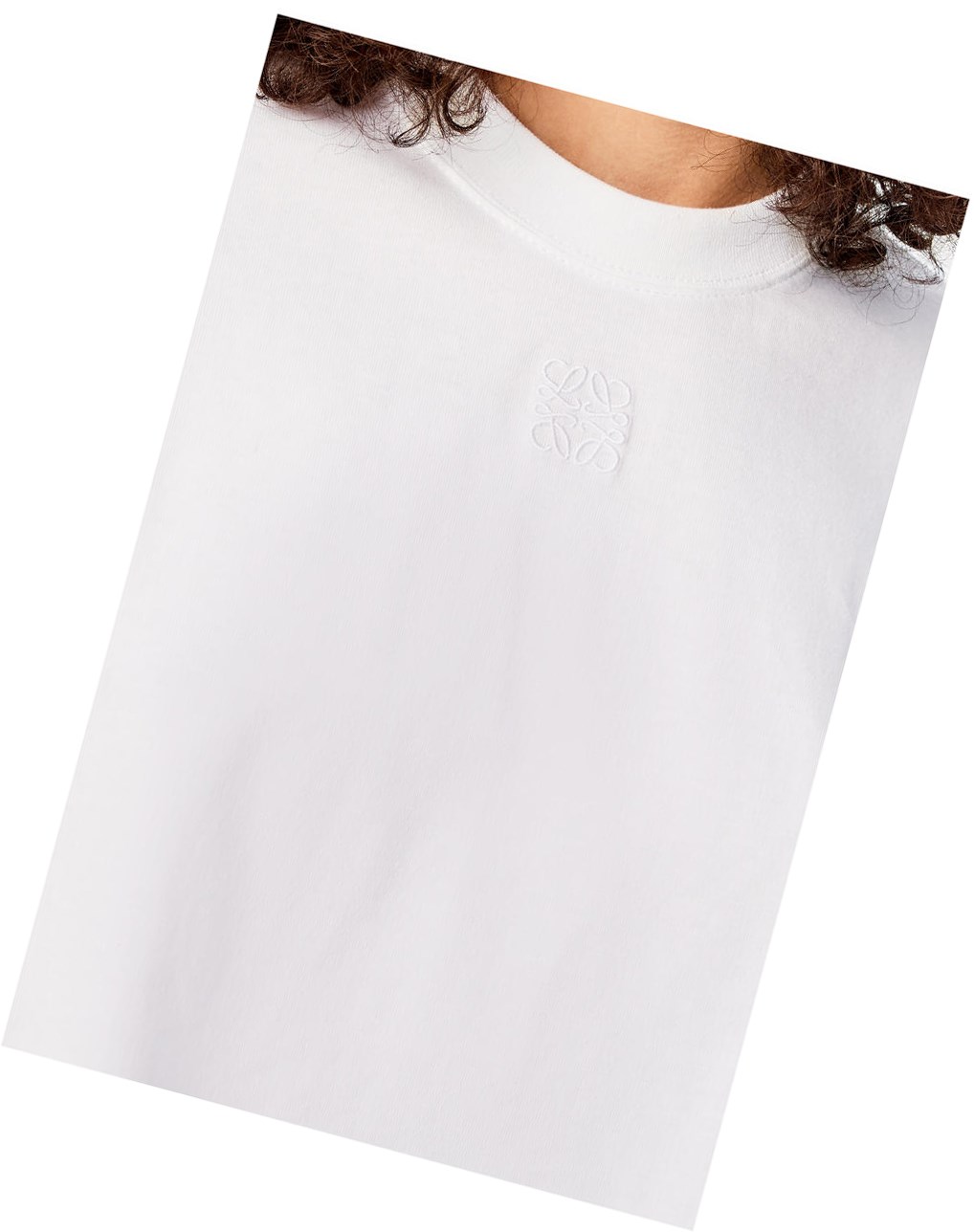 Loewe Anagram cropped T-shirt in cotton Blanche | 2149ZBOLA