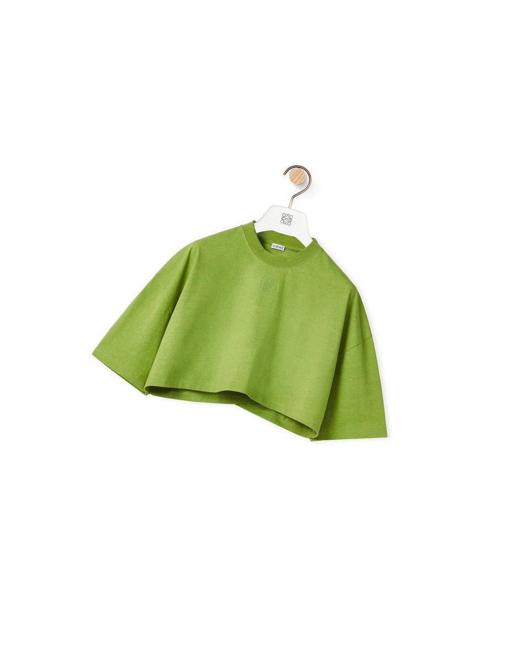 Loewe Anagram cropped T-shirt in cotton Vert | 4813FNQRW