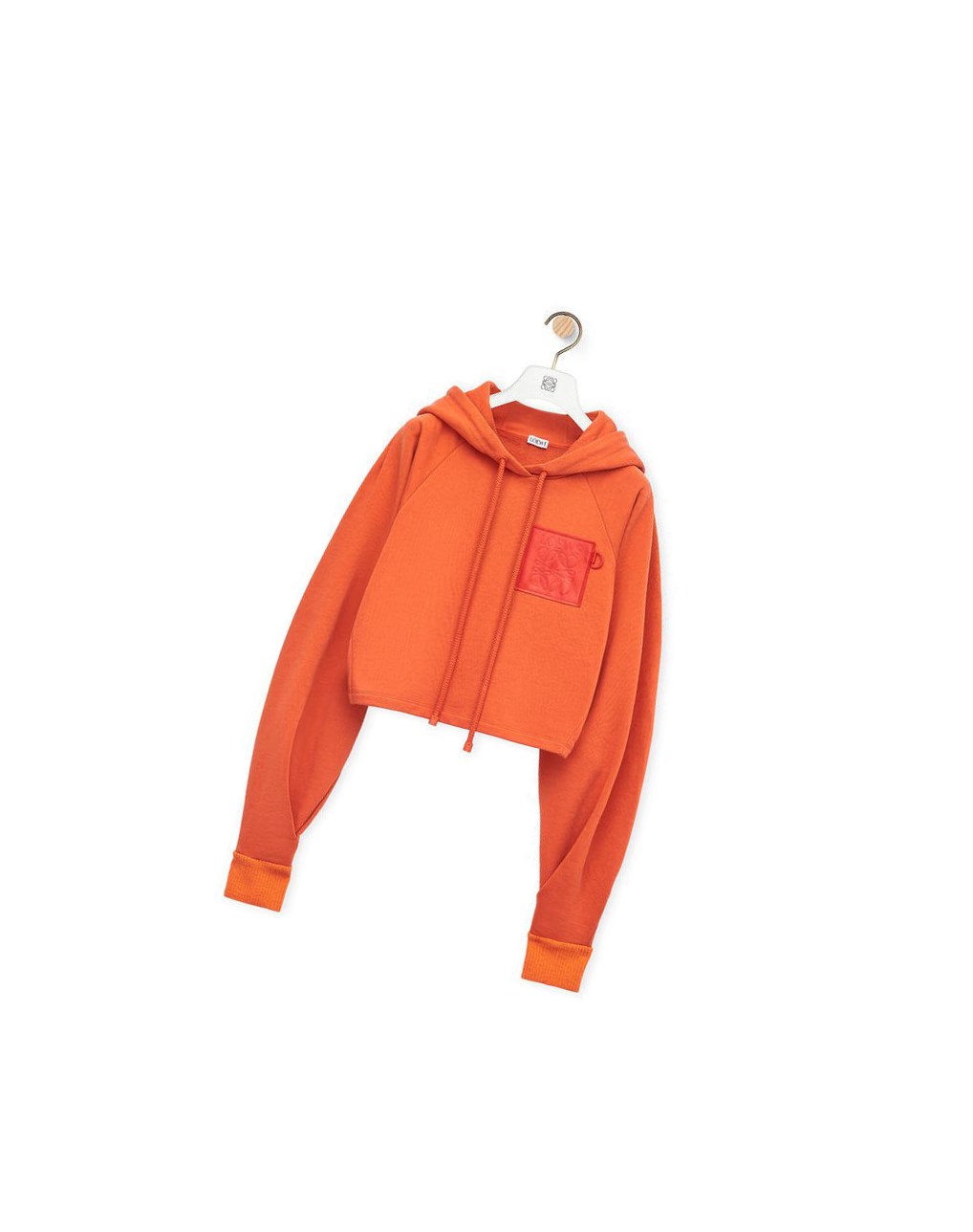 Loewe Anagram cropped hoodie in cotton Orange | 4357DEZOX