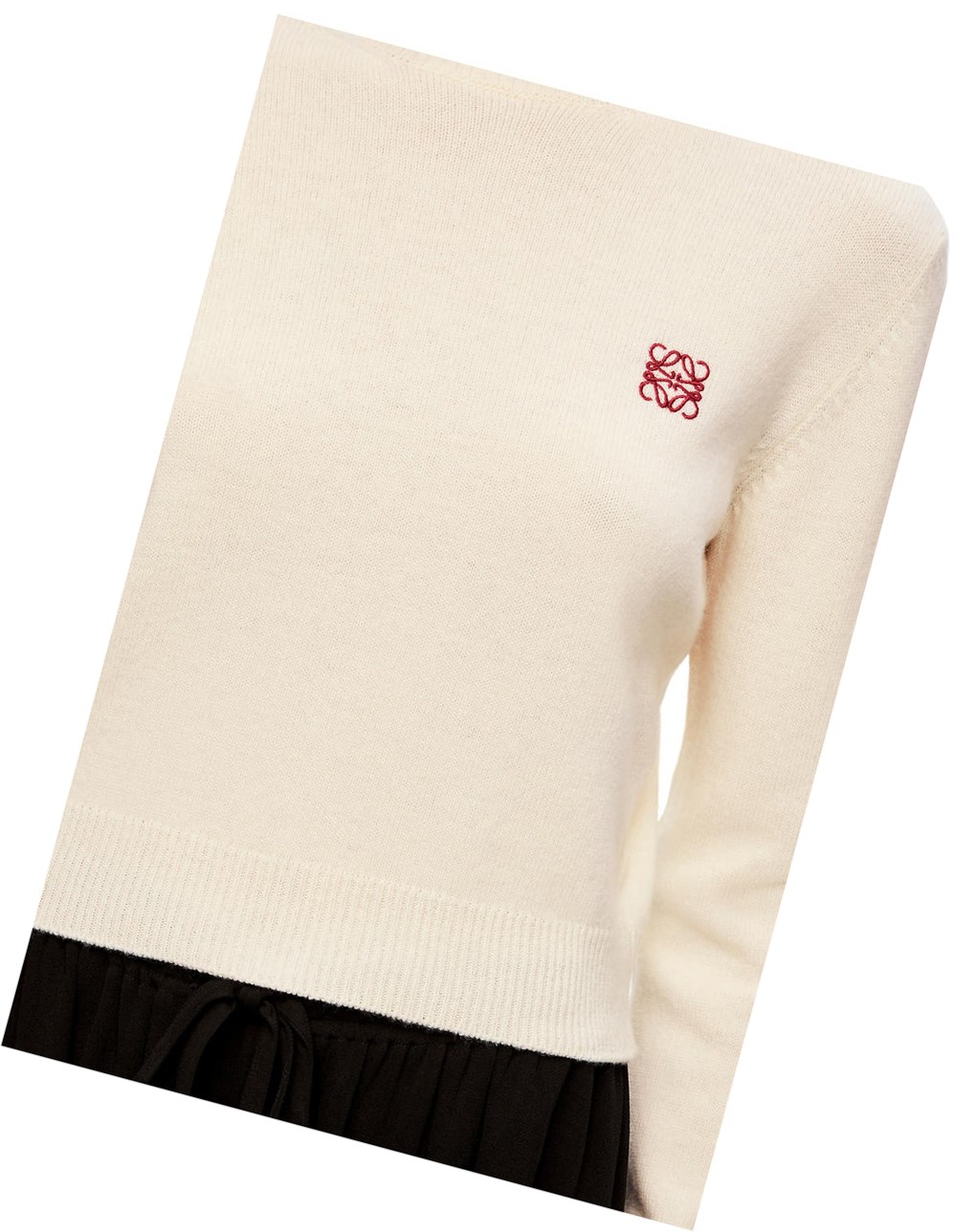 Loewe Anagram cropped sweater in wool Blanche | 5479DEZCO