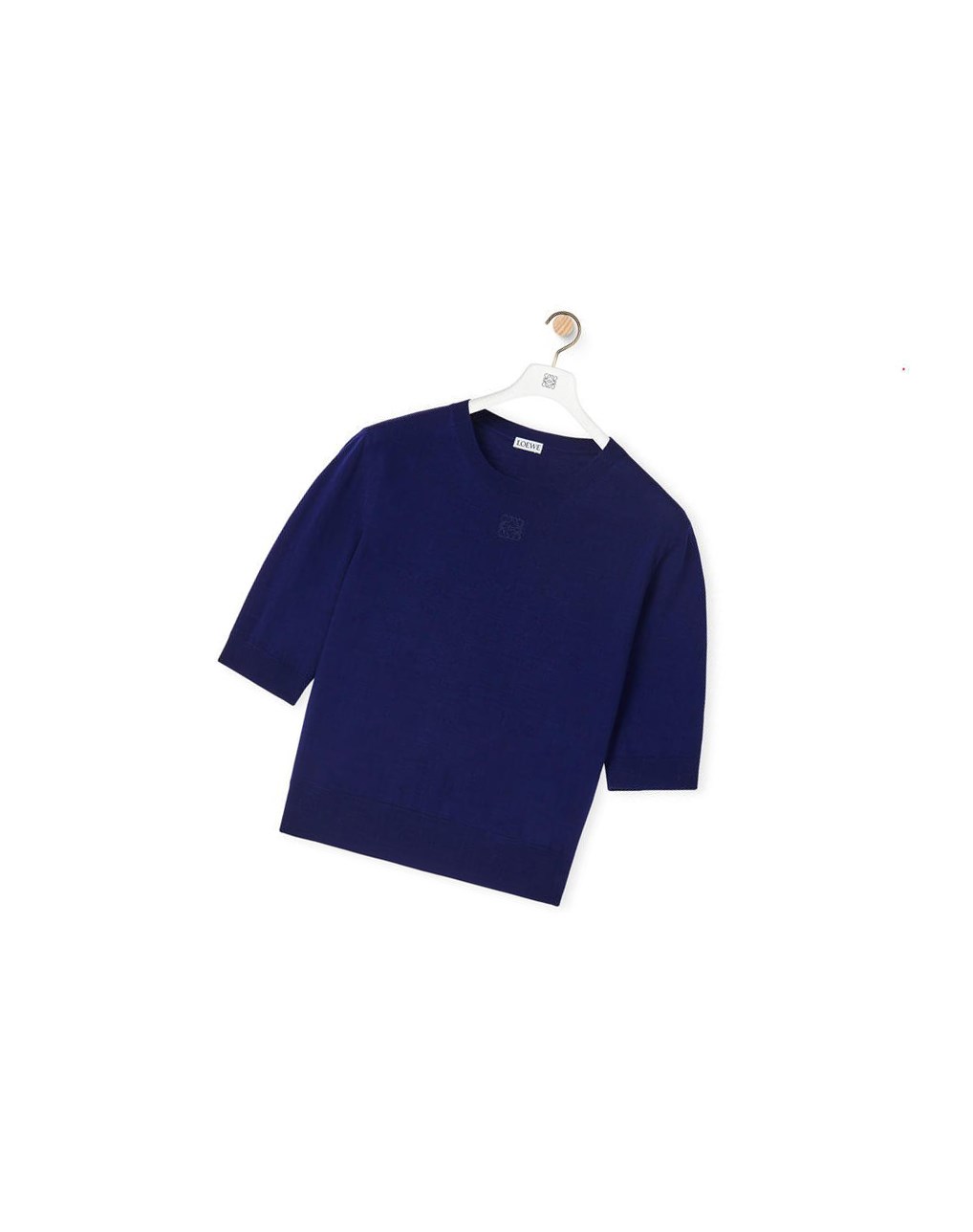 Loewe Anagram cropped sweater in wool Bleu Marine Bleu | 6217PWSXR