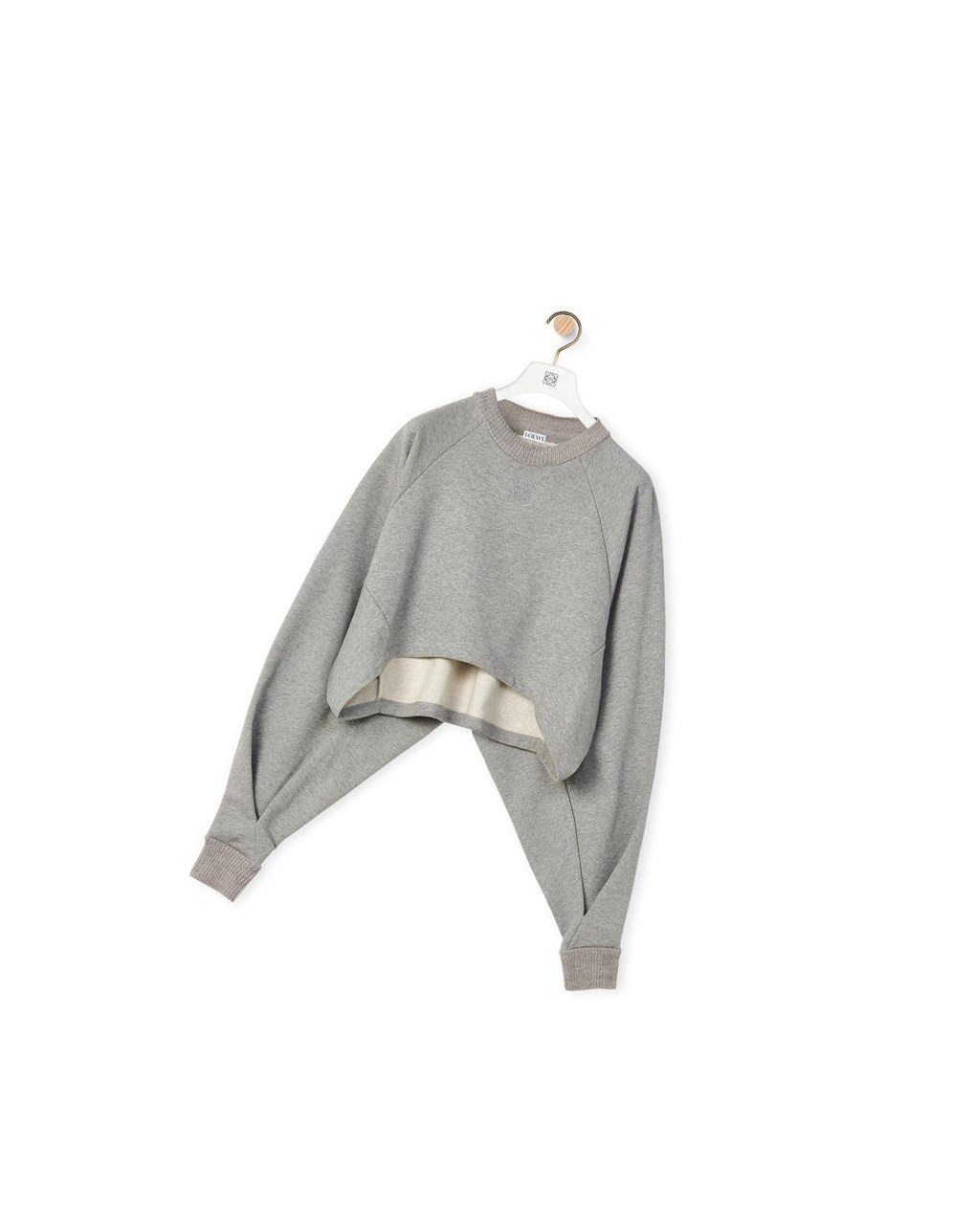 Loewe Anagram cropped sweatshirt in cotton Grise | 0213SLKHZ