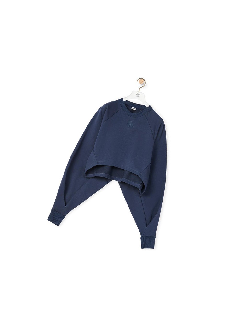 Loewe Anagram cropped sweatshirt in cotton Bleu | 8762IUMBG