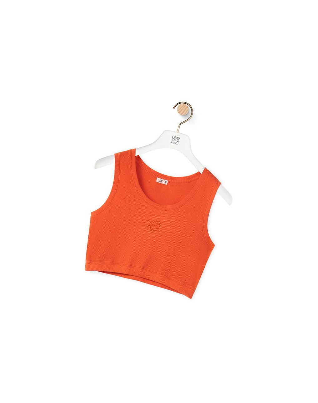 Loewe Anagram cropped tank top in cotton Orange | 3082GDKEX