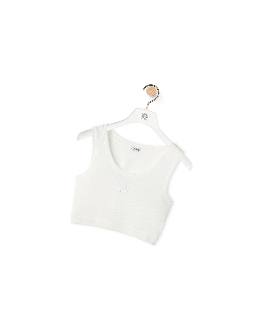 Loewe Anagram cropped tank top in cotton Blanche | 7293WFPAB