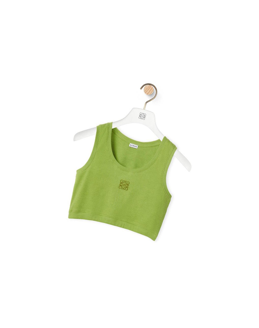 Loewe Anagram cropped tank top in cotton Vert | 9130OBNZU