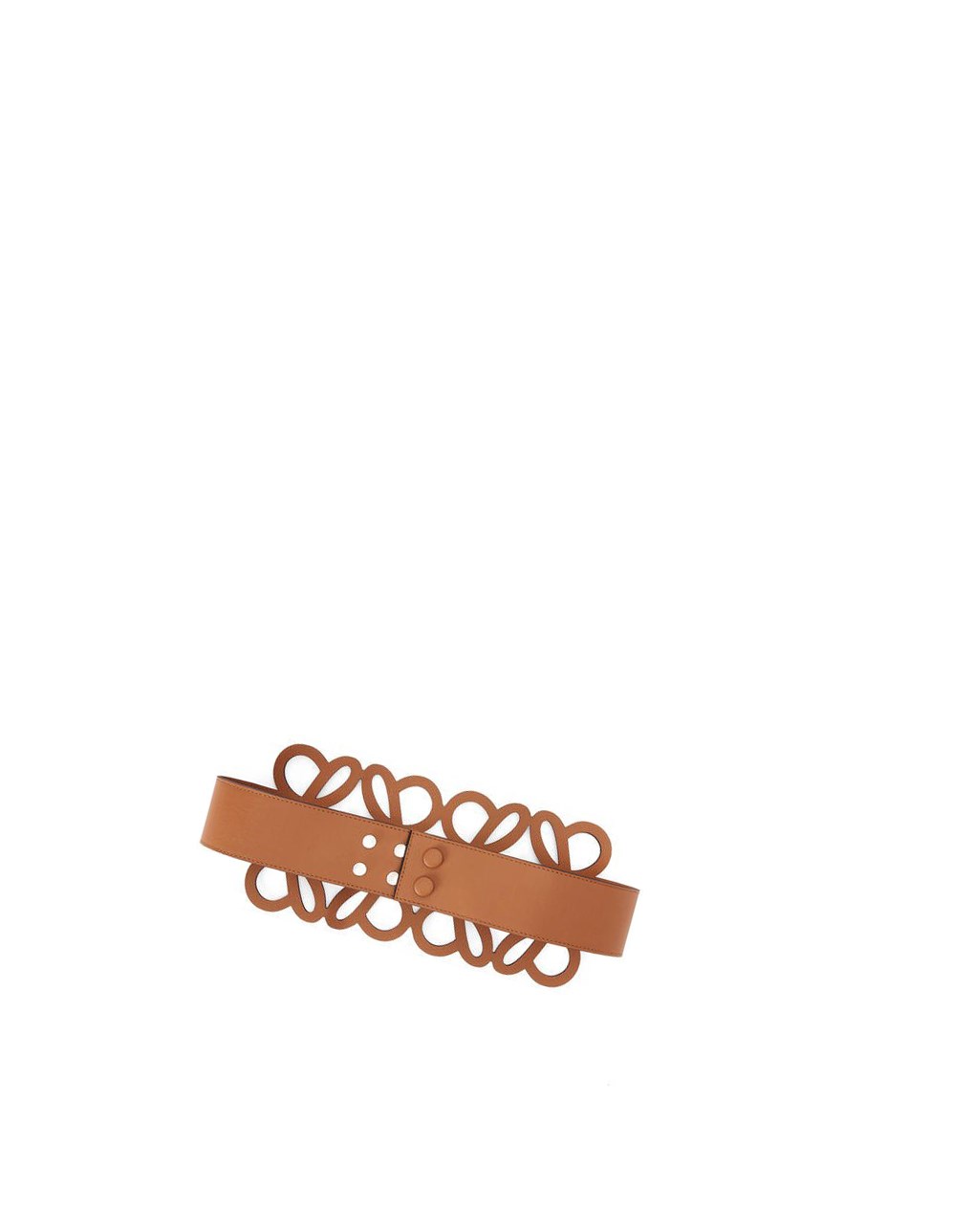 Loewe Anagram cut out belt in calfskin Tan | 5416KGAYQ