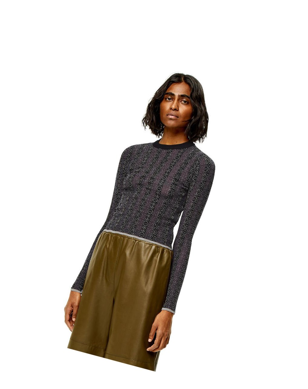 Loewe Anagram devore sweater in viscose Noir | 7390SNZDG